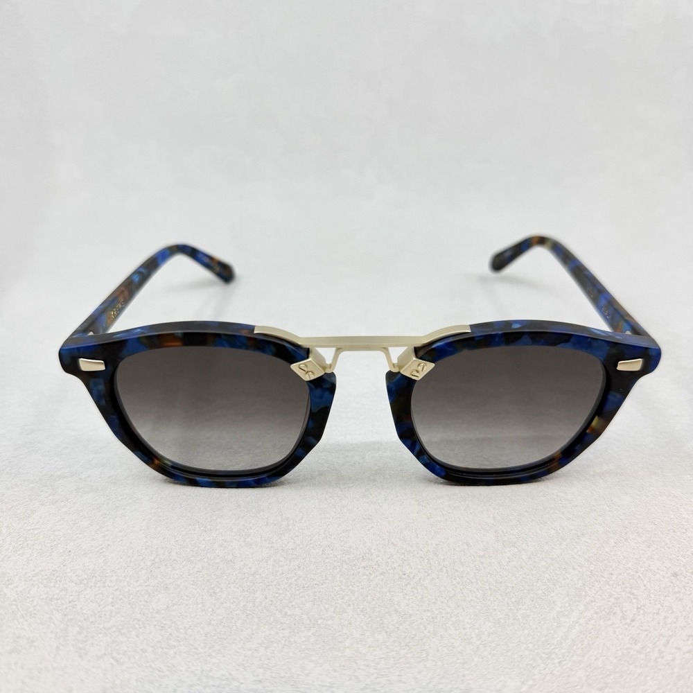 KREWE BEAU II Matte Blue Steel 12K NEW IN BAG Premium Sunglasses For Men Women